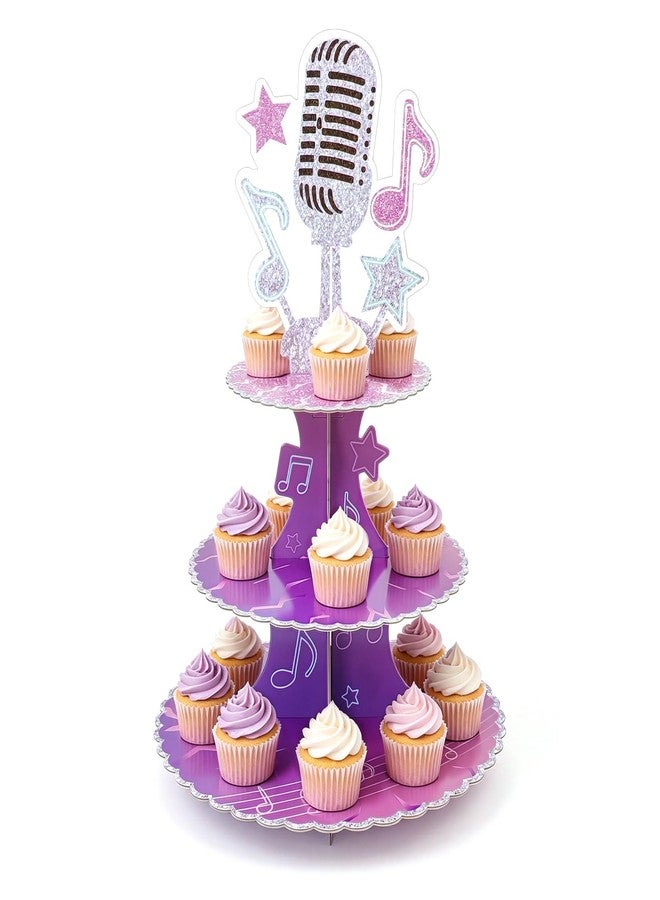 DAECHAO Kpop Cupcake Toppers Cake Stand, Kpop Birthday Decorations, Kpop Cake Topper, 3 Tier Cupcake Stand Demon Movie Cupcake Holder, K Pop Fans Theme Dessert Tray Cupcake Tower for Birthday Party Decoration - Image 1