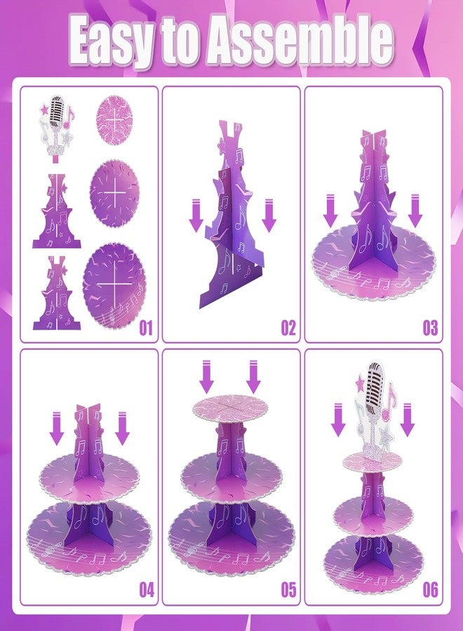 DAECHAO Kpop Cupcake Toppers Cake Stand, Kpop Birthday Decorations, Kpop Cake Topper, 3 Tier Cupcake Stand Demon Movie Cupcake Holder, K Pop Fans Theme Dessert Tray Cupcake Tower for Birthday Party Decoration - Image 3