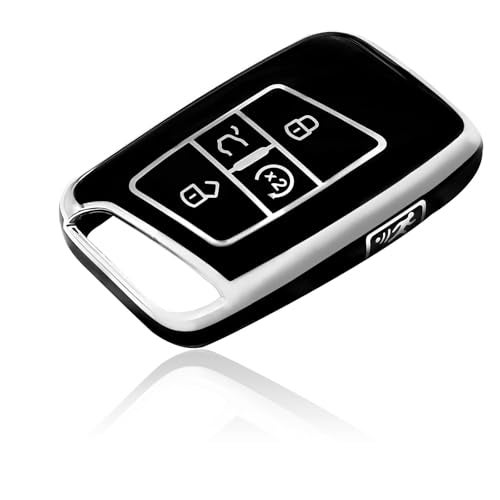 SYudwen Key Fob Cover VW Key Fob Case Cover Compatible with VW Atlas 20182024 T1guan 20182024 Arte0n 20192022 Jeitta 20192024 Ta0s 20222024 Buttons Key Fob Accessories Black Silver - Image 1