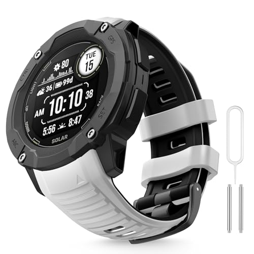 MYSNBKN Compatible with Garmin Instinct 2X Band,Adjustable Soft Silicone Replacement Sport Watch Wristband Strap for Garmin Instinct 2X/Solar/Tactical - Image 1