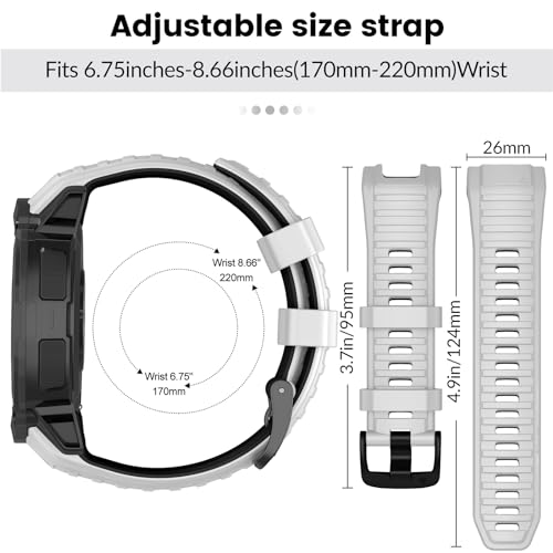 MYSNBKN Compatible with Garmin Instinct 2X Band,Adjustable Soft Silicone Replacement Sport Watch Wristband Strap for Garmin Instinct 2X/Solar/Tactical - Image 3