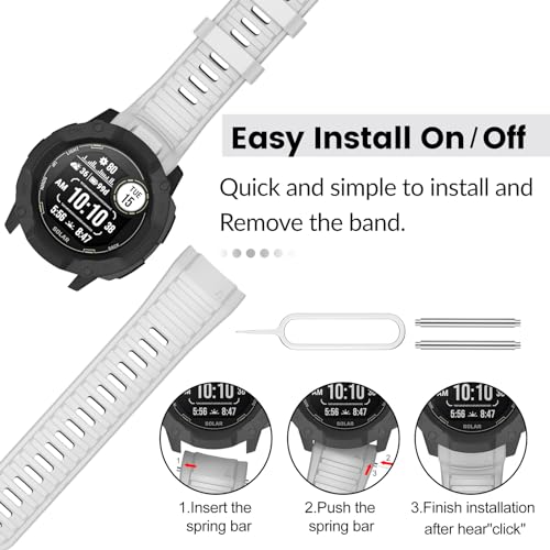 MYSNBKN Compatible with Garmin Instinct 2X Band,Adjustable Soft Silicone Replacement Sport Watch Wristband Strap for Garmin Instinct 2X/Solar/Tactical - Image 2
