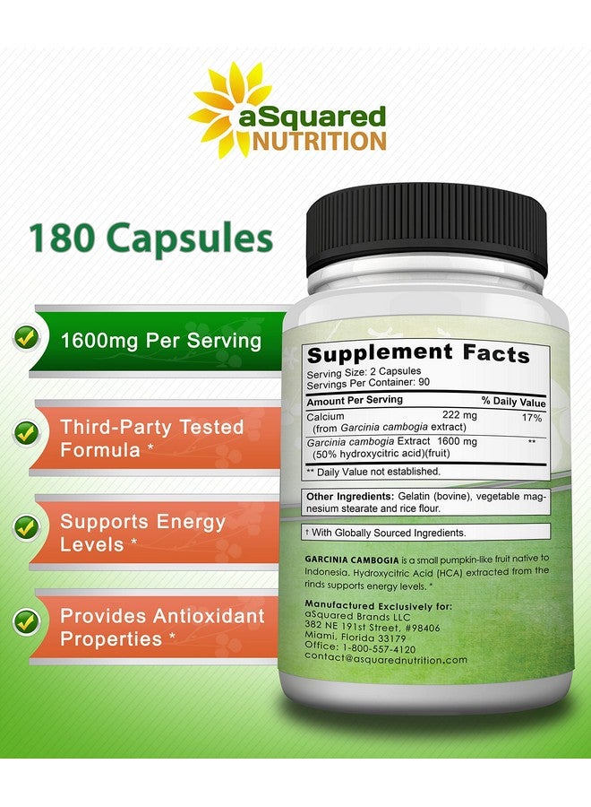 أسكويرد نيوتريشن aSquared Nutrition Garcinia Cambogia 1600mg-180 Capsules-Natural Pure Extract Pills for Brain Health- Standardized Ultra HCA & Garcinia Cambogia Supplement Alternative to Gummies, Drops, Tea & Powder - Image 5