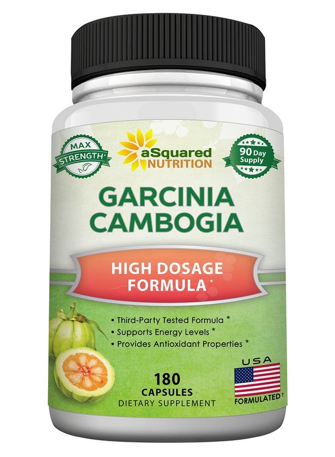 أسكويرد نيوتريشن aSquared Nutrition Garcinia Cambogia 1600mg-180 Capsules-Natural Pure Extract Pills for Brain Health- Standardized Ultra HCA & Garcinia Cambogia Supplement Alternative to Gummies, Drops, Tea & Powder - Image 1