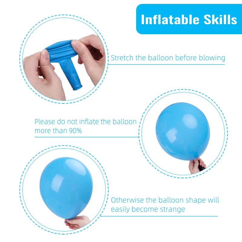 RUBFAC 129pcs Light Blue Balloons Different Sizes 18 12 10 5 Inch for Garland Arch, Sky Blue Balloons for Birthday Gender Reveal Baby Shower Party Decoration - Image 3
