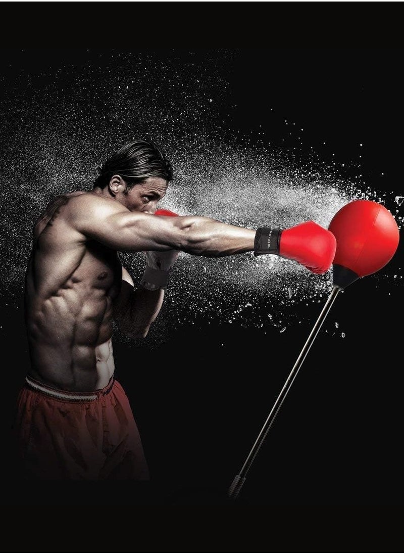 Vitacelli Premium Red Colour Free Standing Punch Bag with Gloves for Adults, Speed Ball Boxing for Adult, 126-146cm Adjustable Height can Filled with Water or Sand  - Image 3