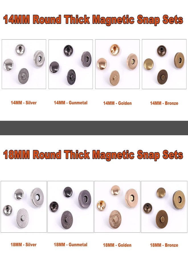 Tanstic 72 Sets 14mm and 18mm 4 Color Round Magnetic Snap Sets, Strong Magnetic Button Clasps Double-Sided Magnetic Leather Snaps for Clothes, Jackets, Jeans Wears, Bracelets, DIY Craft Sets - Image 3