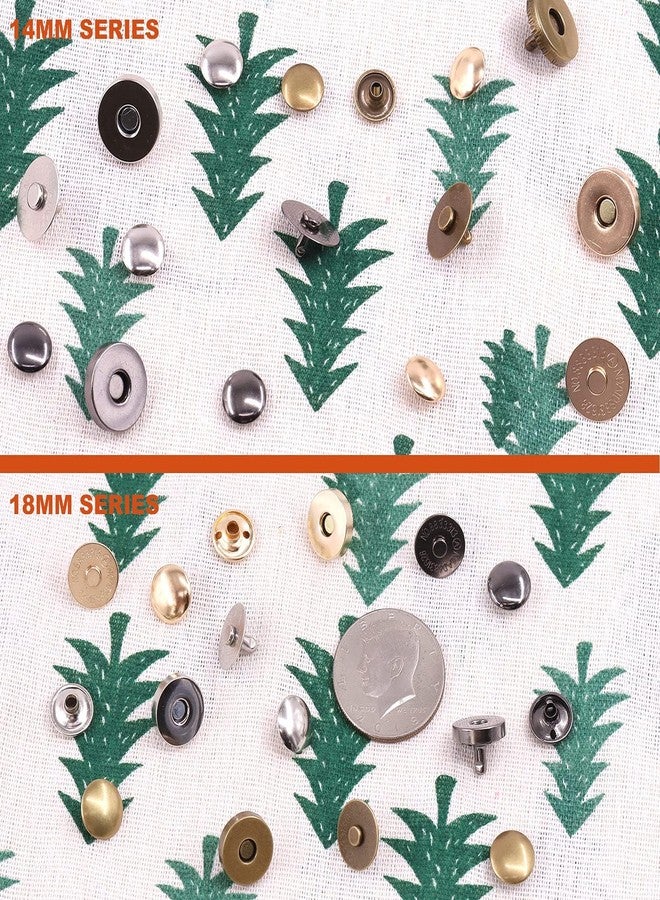 Tanstic 72 Sets 14mm and 18mm 4 Color Round Magnetic Snap Sets, Strong Magnetic Button Clasps Double-Sided Magnetic Leather Snaps for Clothes, Jackets, Jeans Wears, Bracelets, DIY Craft Sets - Image 4