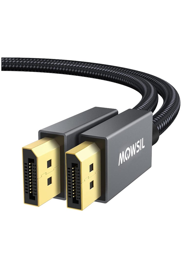 MOWSIL DisplayPort Cable 2 Mtr, DP Cable 1.4, 8K@60Hz,Gold-Plated Braided High Speed Display Port Cable for Gaming Monitor, Graphics Card, TV, PC, Laptop  - Image 1