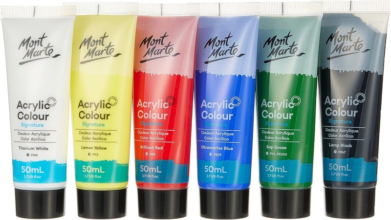 Mont Marte Acrylic Color Paint 6-Pieces Set 50 ml - Image 1