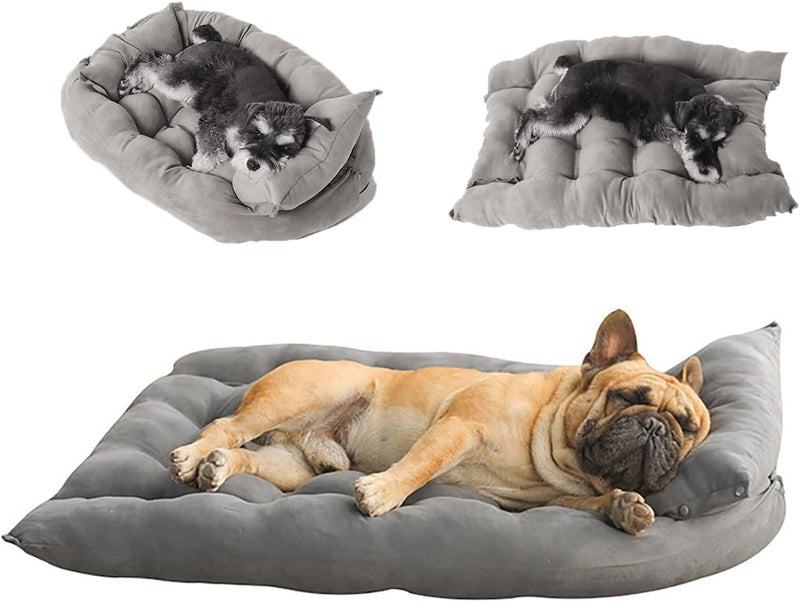 Neostyle 3 in 1 Dog Bed Pet Bed Kennel,Dog Bed Dog Sofa Multifunctional Deformation Pet Nest Comfortable Dog Cushion,One Pad for Three Uses Sofa Cushion (L, Grey) - Image 1
