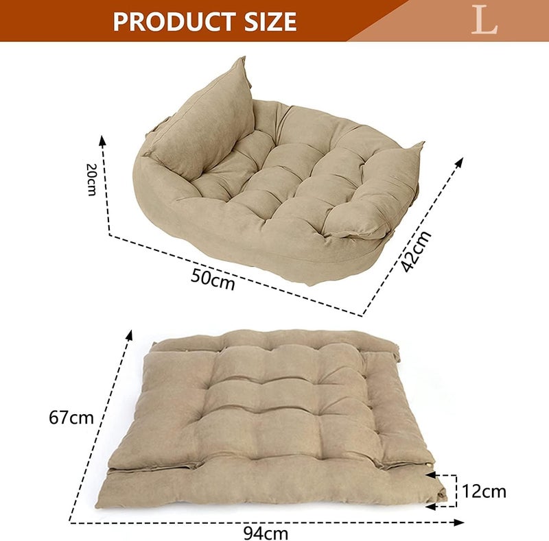 Neostyle 3 in 1 Dog Bed Pet Bed Kennel,Dog Bed Dog Sofa Multifunctional Deformation Pet Nest Comfortable Dog Cushion,One Pad for Three Uses Sofa Cushion (L, Grey) - Image 5