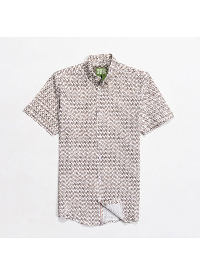clever - Brown half sleeve shirt - Image 1