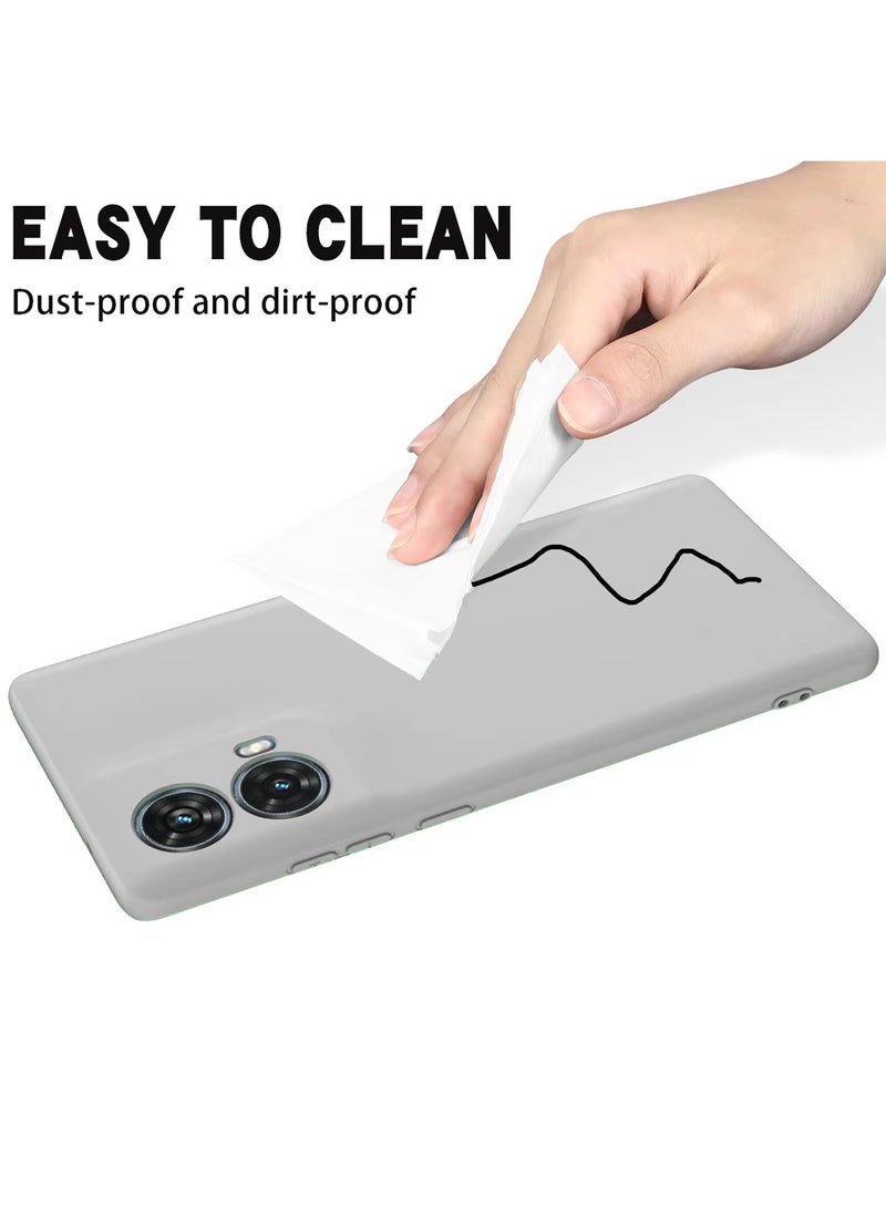 Wtech Motorola Moto G85 / Motorola Edge 50 Fusion / Motorola S50 Neo 5G 2024 Premium Liquid Silicone Case Cover - Grey - Image 4