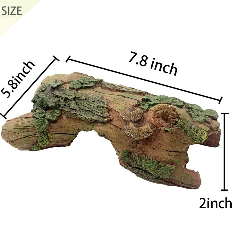 MUYG Resin Reptiles Hollow Tree Trunk Habitat Decor Reptile Log Hides Caves Bearded Dragon Hideout Cave Bark Habitats Decoration Gecko Hut for Lizard Chameleon Crested Gecko Snake Spider (3Pcs) - Image 3