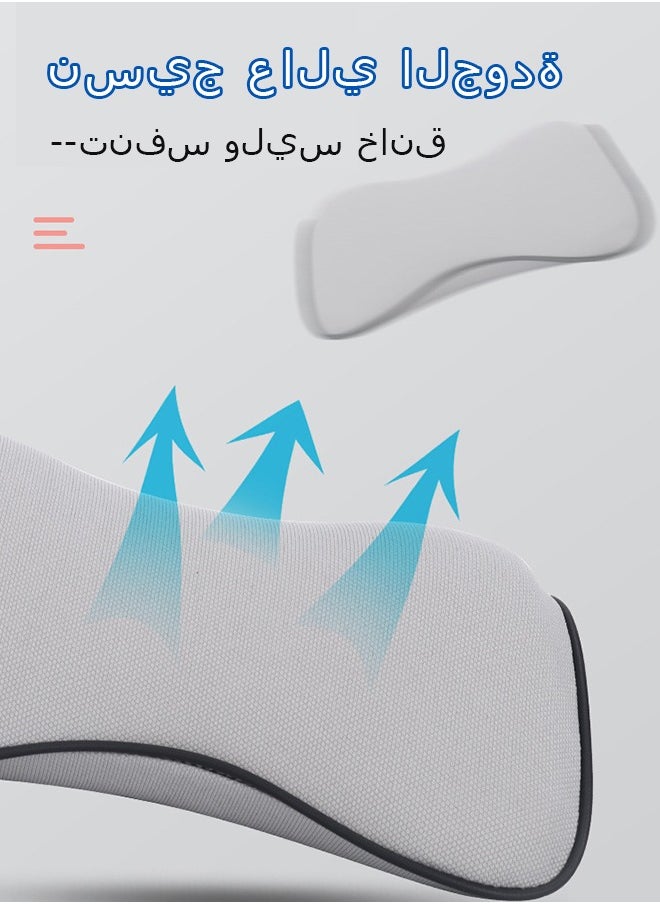 MLADEN وسادة ظهر السيارة لدعم أسفل الظهر ومجموعة وسادة رقبة السيارة من إسفنج الذاكرة وسادة مقعد مريحة لدعم أسفل الظهر ومسند رأس عنق الرحم مع حزام قابل للتعديل  - Image 4