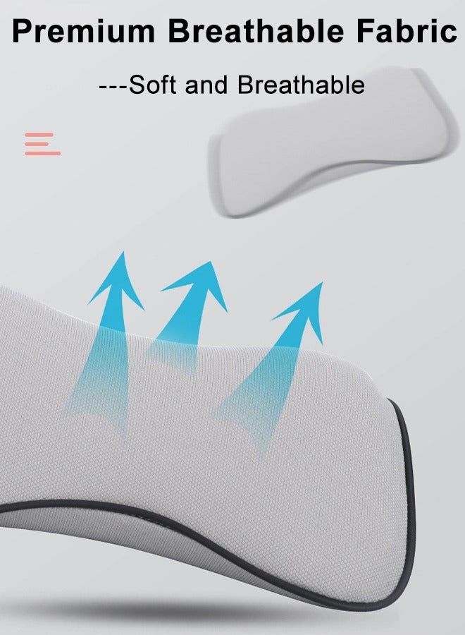 MLADEN وسادة ظهر السيارة لدعم أسفل الظهر ومجموعة وسادة رقبة السيارة من إسفنج الذاكرة وسادة مقعد مريحة لدعم أسفل الظهر ومسند رأس عنق الرحم مع حزام قابل للتعديل - Image 4