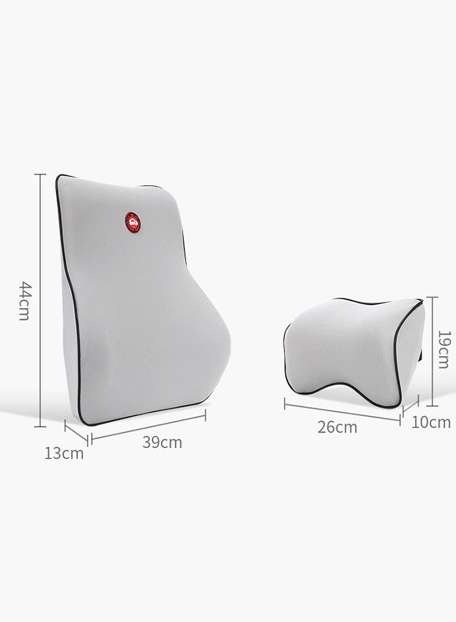 MLADEN وسادة ظهر السيارة لدعم أسفل الظهر ومجموعة وسادة رقبة السيارة من إسفنج الذاكرة وسادة مقعد مريحة لدعم أسفل الظهر ومسند رأس عنق الرحم مع حزام قابل للتعديل - Image 2