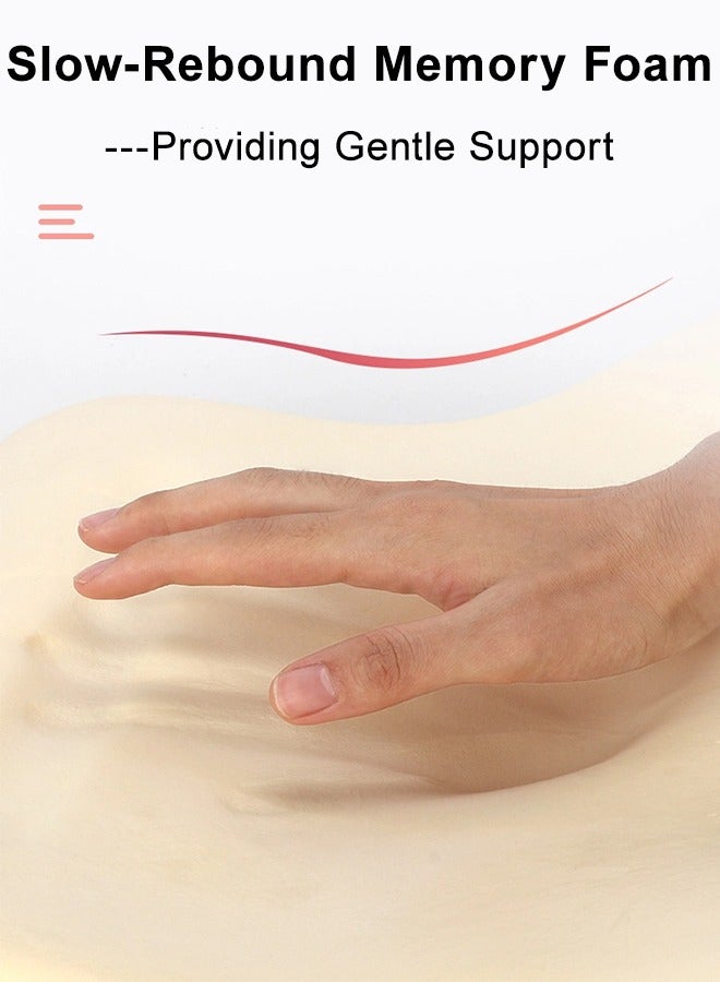 MLADEN وسادة ظهر السيارة لدعم أسفل الظهر ومجموعة وسادة رقبة السيارة من إسفنج الذاكرة وسادة مقعد مريحة لدعم أسفل الظهر ومسند رأس عنق الرحم مع حزام قابل للتعديل - Image 5