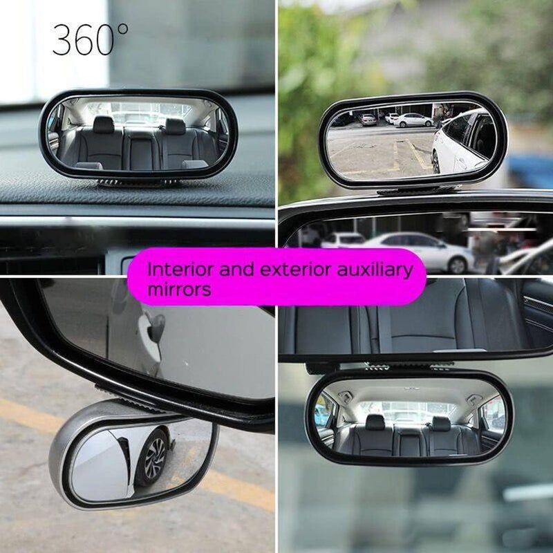 SYOSI Blind Spot Car Rearview Mirror, SYOSI, Rectangular Blind Spot HD Glass Car Rearview Mirror, Adjustable Wide Angle Rear View Mirror for Cars Trucks SUV, 2 Pieces - Image 4