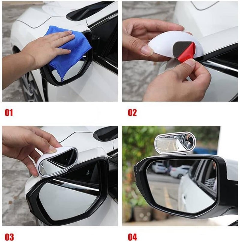 SYOSI Blind Spot Car Rearview Mirror, SYOSI, Rectangular Blind Spot HD Glass Car Rearview Mirror, Adjustable Wide Angle Rear View Mirror for Cars Trucks SUV, 2 Pieces - Image 5