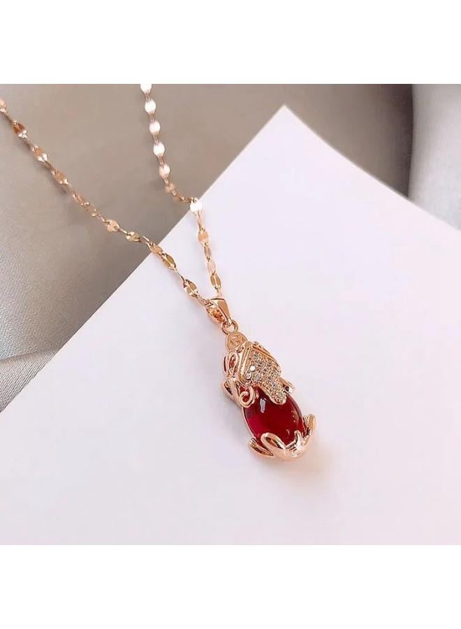 New Necklace Titanium Steel Non-fading Women's Fashion Simple Niche Design Sense Jewelry Necklace Women's All-match High Sense 