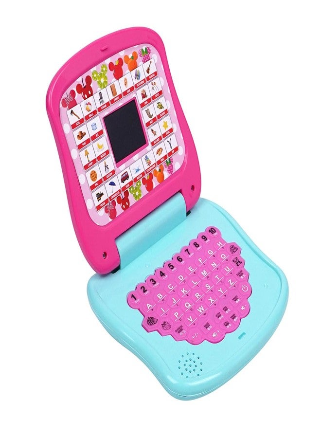 Kriiddaank Minnie Mouse Educational Laptop for Kids-Pink Learning Toy with Screen, Music, A-Z Alphabets & 1-10 Numbers Recognition,26 English Words Pronunciation - Safe Preschool Toy for 3+ Year Girls - Image 1
