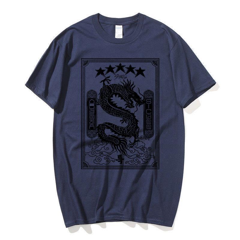 Aid combination stray kids around Harajuku printed fashion mens and womens T-shirt jacket short sleeve in stock wholesale Grey 1  - Image 4