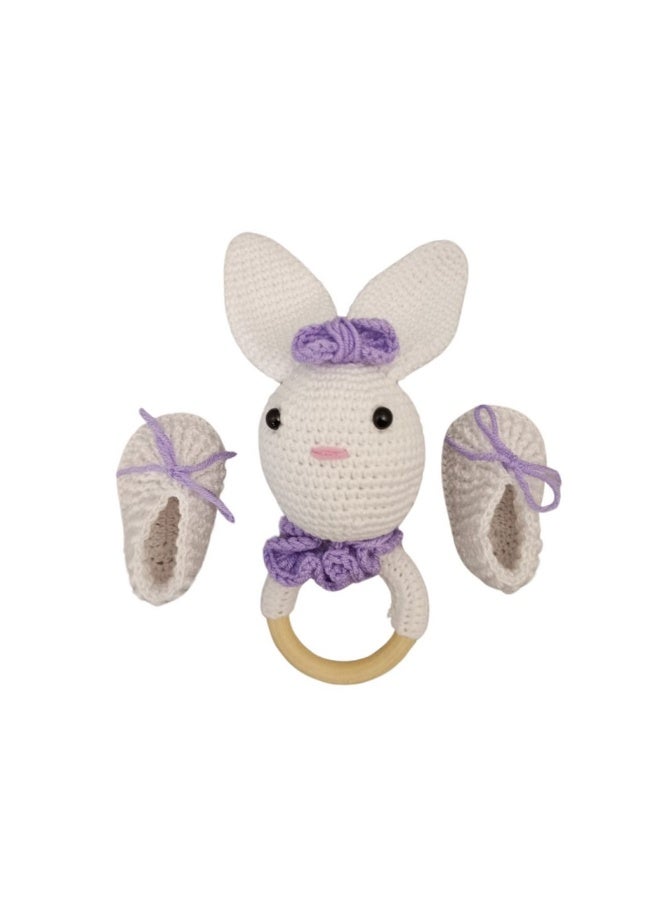 Pikkaboo Heavenly Hugs Miss Rabbit Crochet Teether and Booties - Image 4