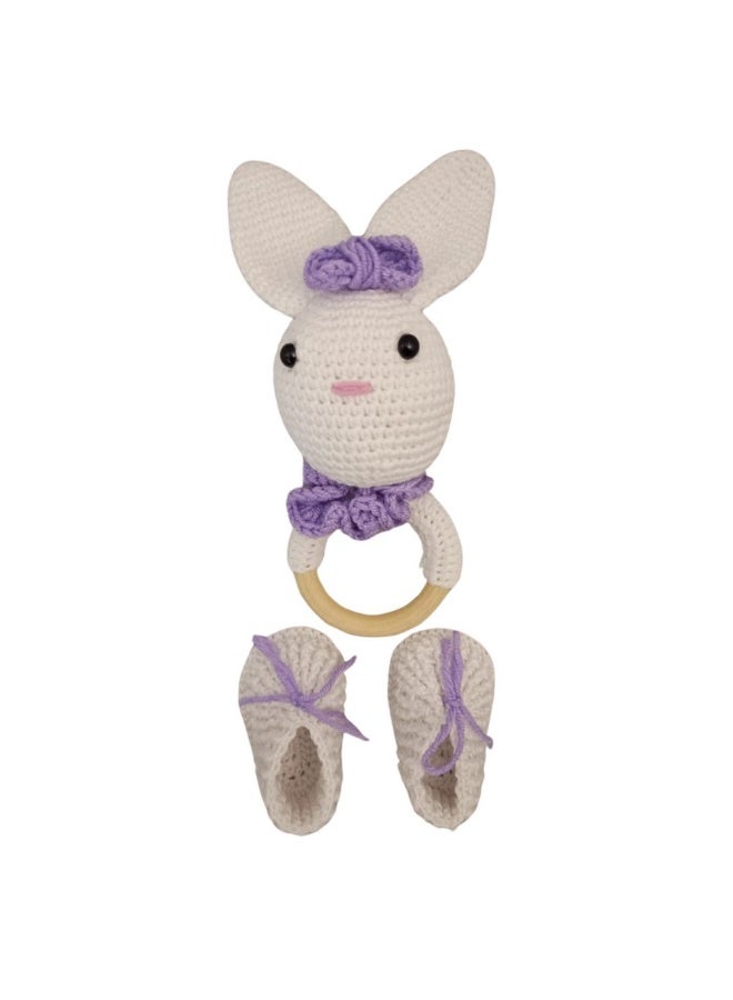Pikkaboo Heavenly Hugs Miss Rabbit Crochet Teether and Booties - Image 3