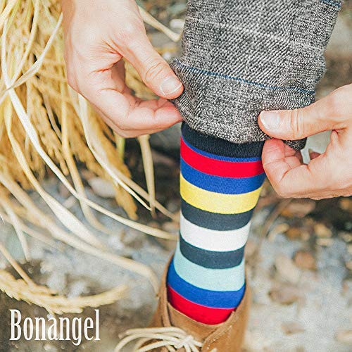 BONANGEL Mens Dress Socks Fun Funny Novelty Colorful Crazy Crew Dress Socks For Men 8-12 - Image 5