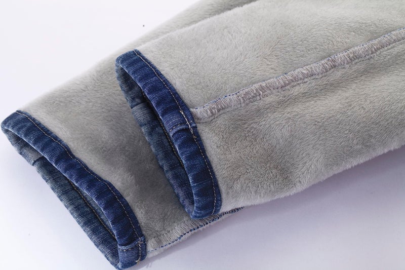 heipeiwa Women's Fleece Lined Jeans Thermal Winter Denim Jeans Stretch Warm Flannel Lined Skinny Jeans - Image 5