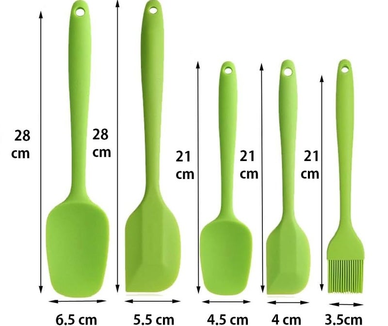 Ramkuwar Spatula Set 5pcs 446F Heat Resistant Baking Spatula and Basting Brush Heat Resistant and Non Stick Cookware Cooking - Image 2