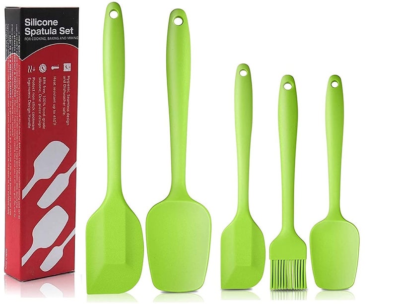 Ramkuwar Spatula Set 5pcs 446F Heat Resistant Baking Spatula and Basting Brush Heat Resistant and Non Stick Cookware Cooking - Image 1