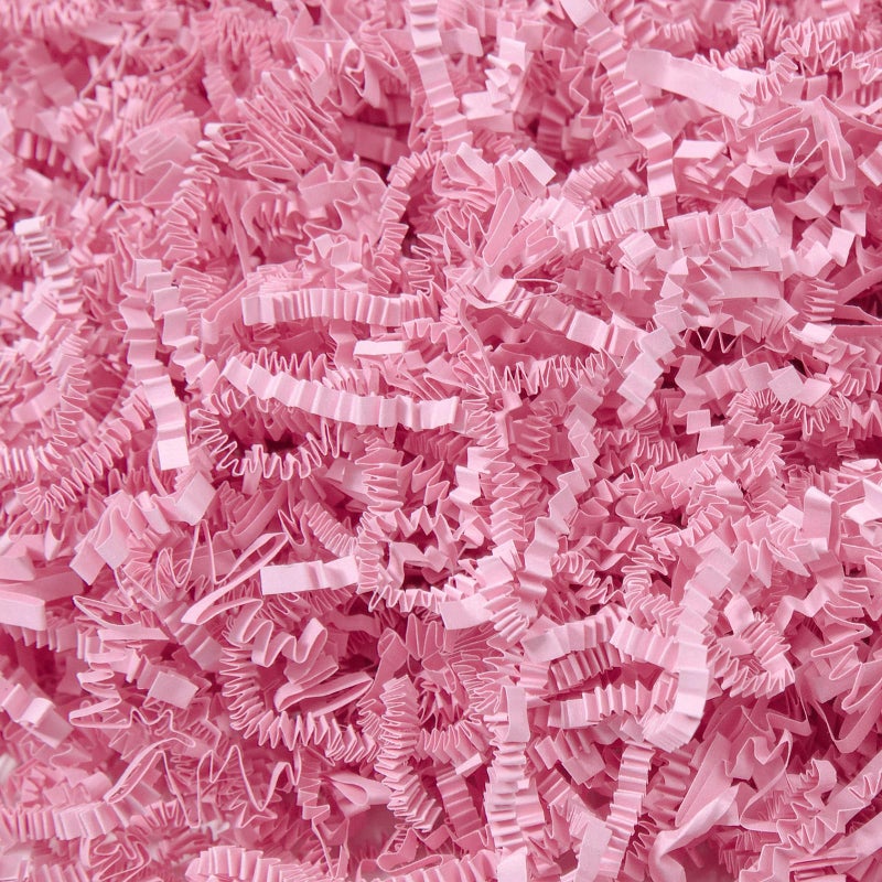 Mefleet 1/2 LB Crinkle Cut Paper Shred Filler 8 oz Light Pink Crinkle Shredded Paper for Gift Box - Gift Basket Bag Filler - Grass Cushion Stuffing for Valentine's Day, Birthday Packaging Wrapping - Image 1