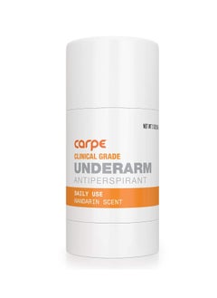 Carpe Carpe Clinical Strength Deodorant + Antiperspirant - Clinical Grade Solid Stick - Combat Excessive Underarm Sweating + Hyperhidrosis (Mandarin Scent)  - Image 1
