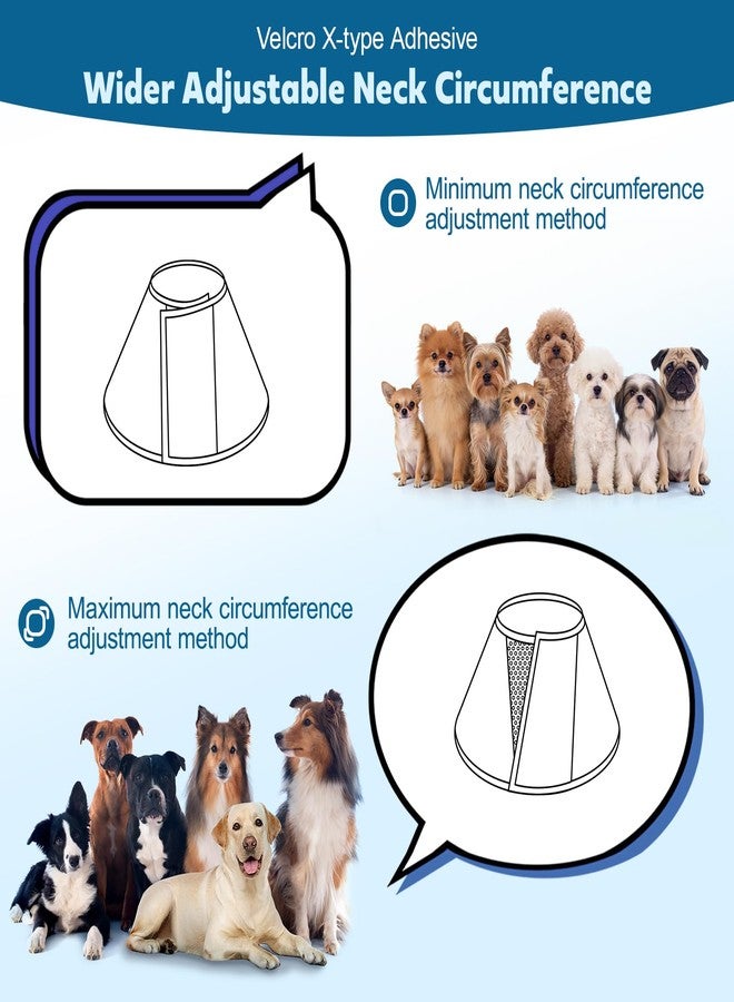 ipetstation Soft Dog Cone Collar After Surgery: Long Alternative Comfortable Comfy Fabric Recovery Shame Elizabethan Stop Licking Small Medium Large Dogs (Blue, L) - Image 5