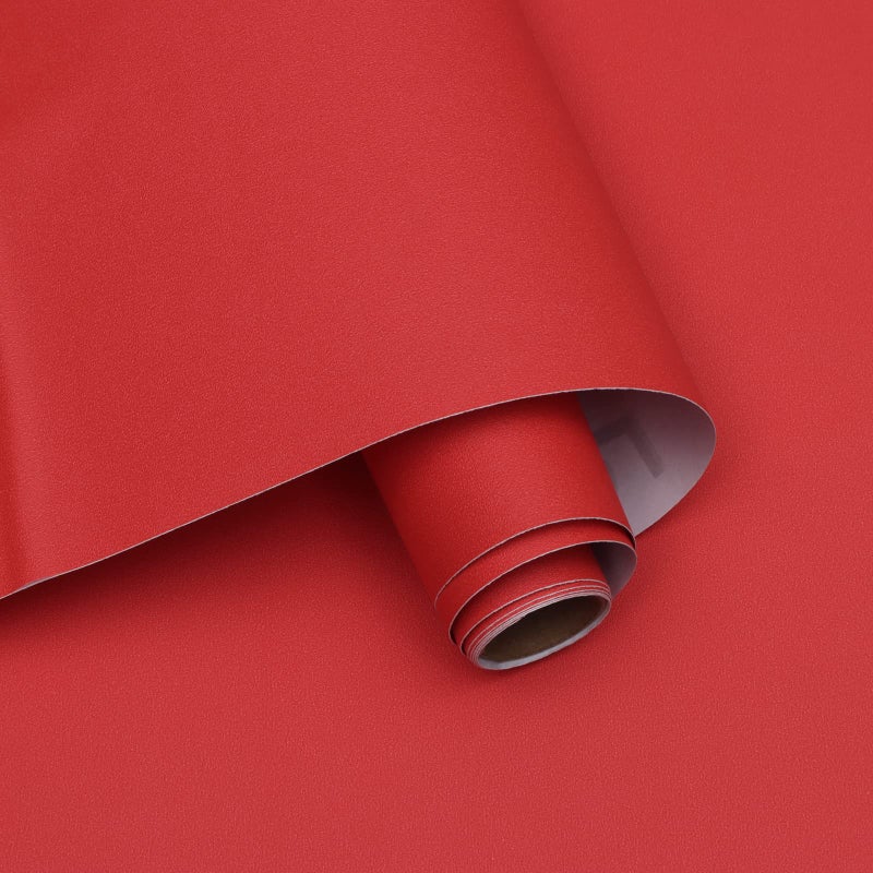 Ismoon 157X118 Wall Paper Peel and Stick Modern Contact Paper Red Wallpaper for Cabinets and Drawers Matte Stick on Wallpaper Removable SelfAdhesive Wall Paper for Bathroom Countertops Vinyl