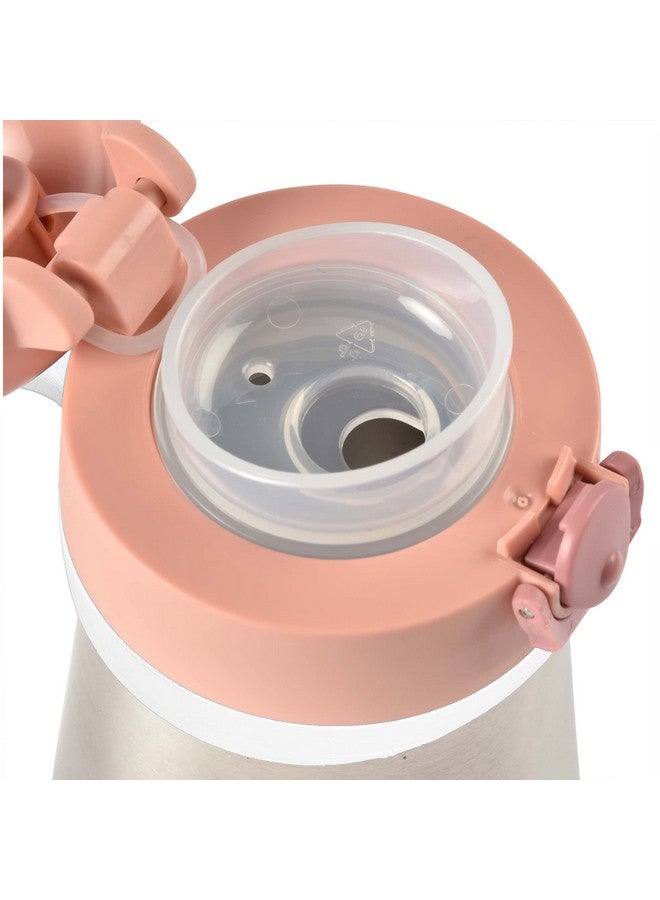 بيابا زجاجة مياه من الفولاذ المقاوم للصدأ للأطفال من الأطفال إلى الأطفال، زجاجة مياه معزولة من أعلى أثناء التنقل، زجاجة مياه للأطفال الصغار، زجاجة مياه ترمس (وردية) - Image 3