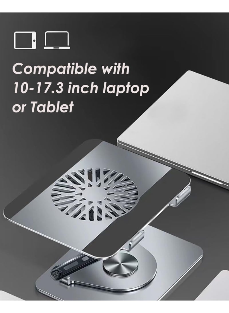 Laptop Stand with RGB Cooling Fan – Adjustable Metal Holder – 360° Rotation – Practical & Easy-to-Use Desk Stand for Daily Use - Image 3