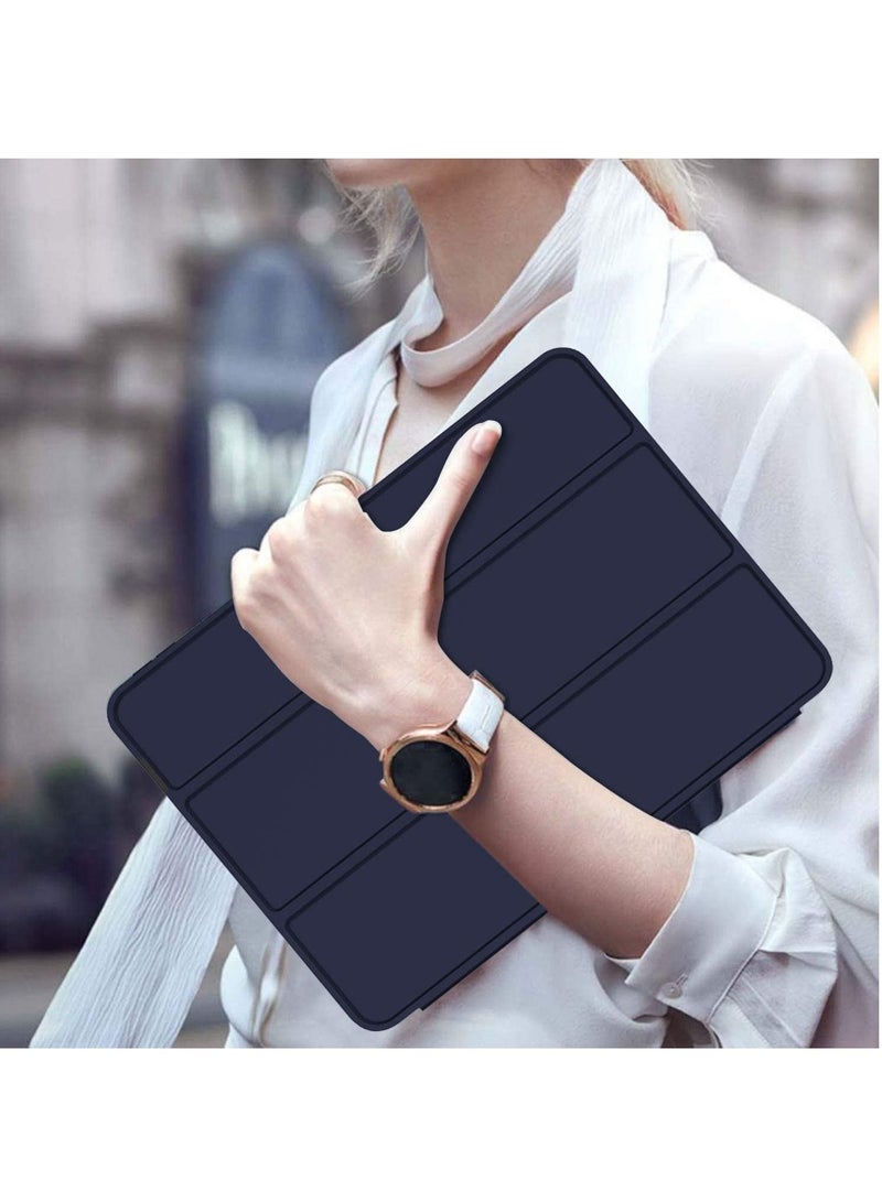 Smart Case for Samsung Galaxy Tab S8 Plus 2022/S7 FE/S7 Plus 12.4 with Pencil Holder, Soft TPU Smart Stand Back Cover Auto Wake/Sleep Feature - Blue - Image 4