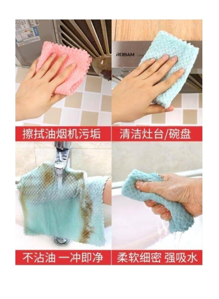 طقم فوط ميكروفايبر 5 قطع 30×30 سم خامه ممتازه جدا الحل المثالي لتنظيف مطبخك بفعالية Mk - Image 2