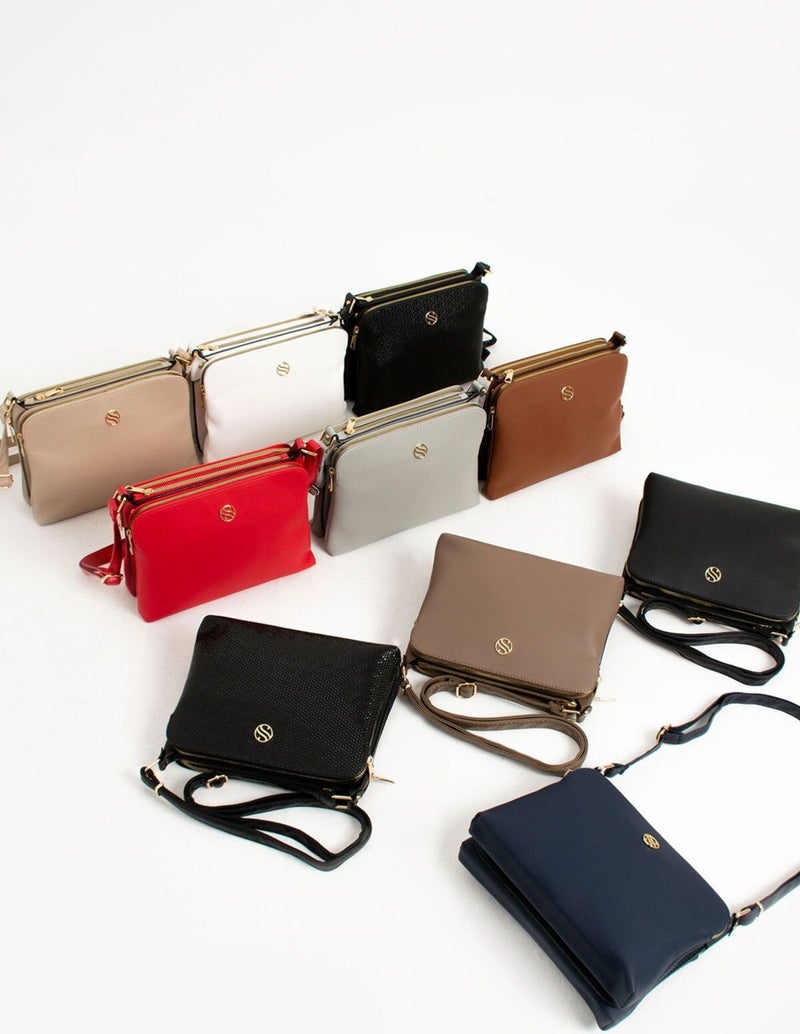 Sanmorris Women's Faux Leather Adjustable Crossbody Shoulder Bag with 4 Compartments and Metal Zipper  - Image 5