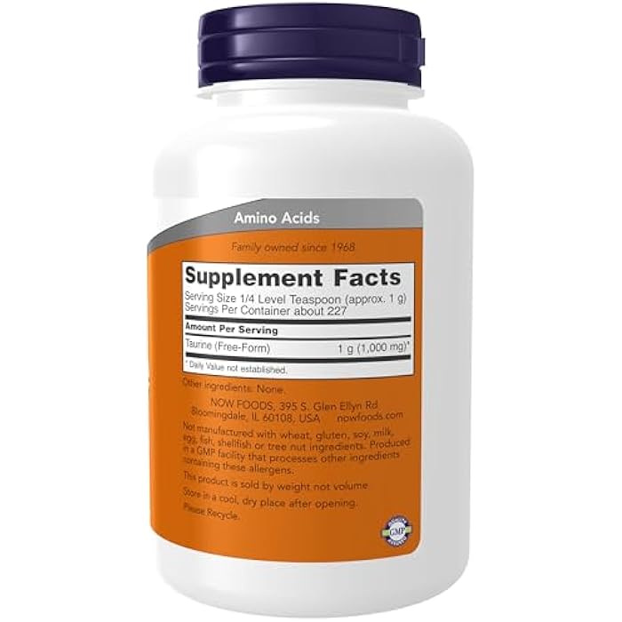 now Supplements, Taurine Pure Powder, Nervous System Health*, Amino Acid, 8-Ounce - Image 2