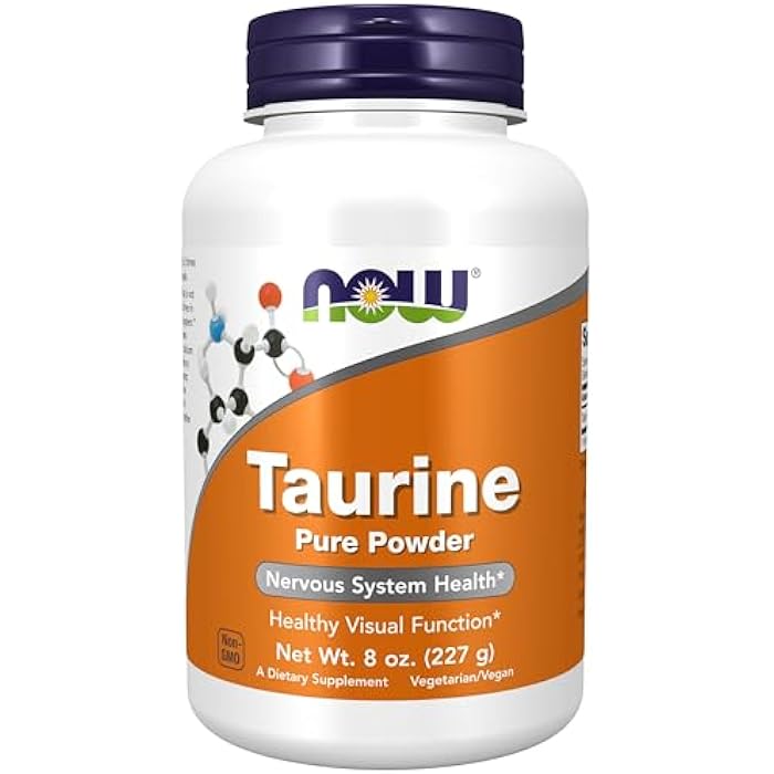 now Supplements, Taurine Pure Powder, Nervous System Health*, Amino Acid, 8-Ounce - Image 1