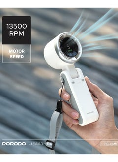 Handheld Turbo Fan / 5 Speeds / 13500 RPM / Digital Display / Secure Comfort / High Battery Capacity / long Hours Working Time / Type-C Charging Port / Portable - White - pzsku/Z33F11F6E3E08DE6B12F7Z/45/_/1740058444/1d3972ea-e43d-4006-b7c6-613b35a01284