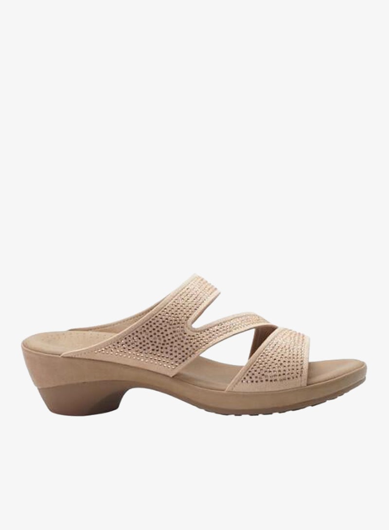 ميشيل مورجان 092-3106 Michelle Morgan Ladies Mid Heel Sandals 514RJ311 Gold - Image 1