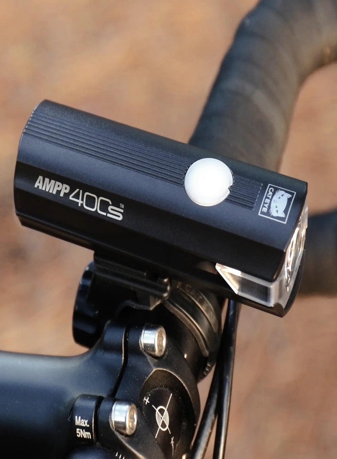 CATEYE AMPP400S & NANO60 Bike Light Set - USB-C 400 Lumen Headlight & 60 Lumen Tail Light with OptiCube™ Lens, Daytime Hyperflash, 360º Visibility, 5 Light Modes, Fits Road, Urban, MTB & Gravel Bikes - Image 4