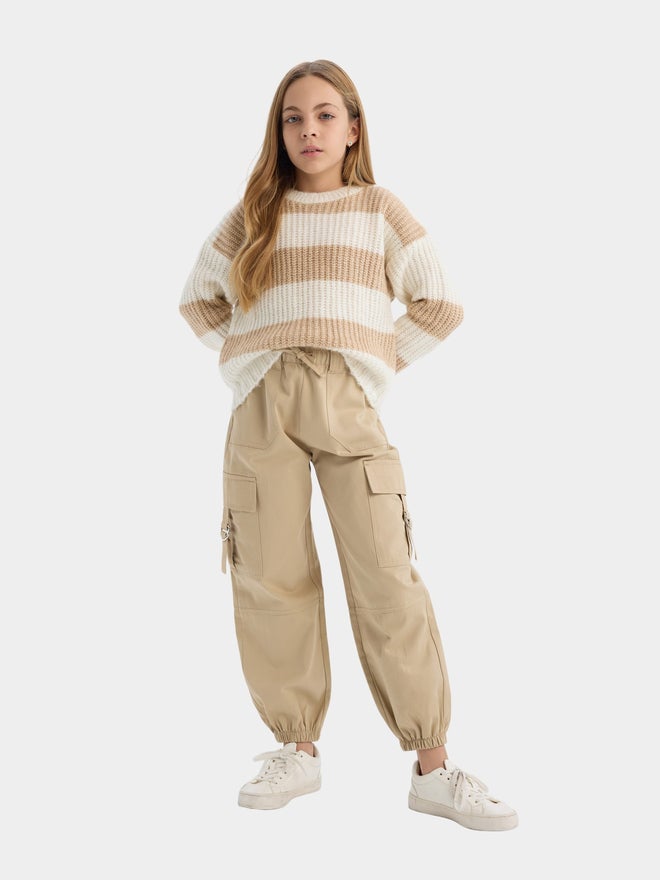 DeFacto DeFacto Kids Beige Cargo Regular Fit Pant  - Image 3