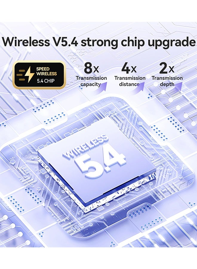 Open Ear Clip Headphones Wireless Earbuds Bluetooth 5.4 Sports Earphones Wireless Charging Case & LED Power Display Waterproof Fitness Headphones for Running (Black) - Image 4